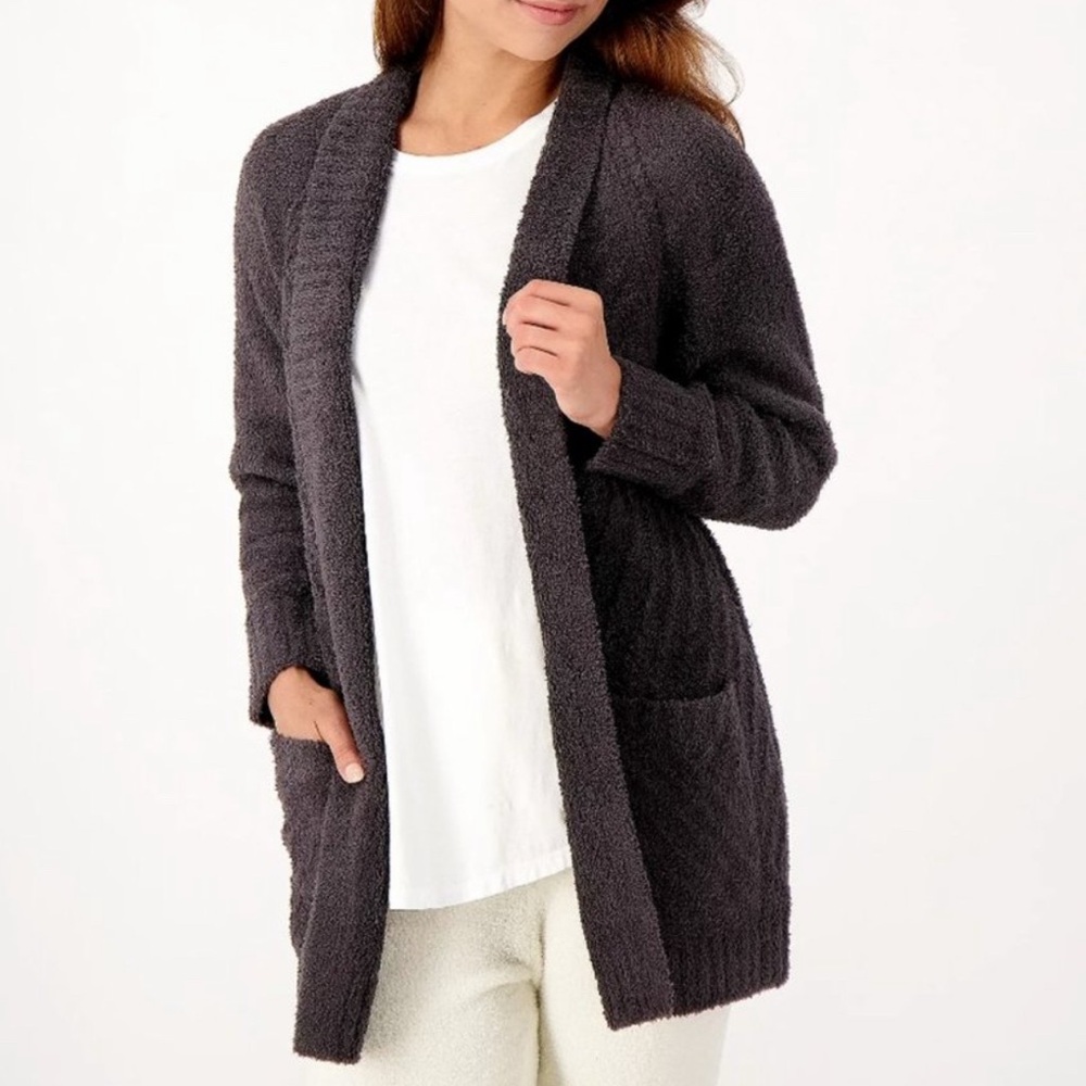 NEW Barefoot Dreams CozyChic™ Directional Ribbed Cardigan in Carbon